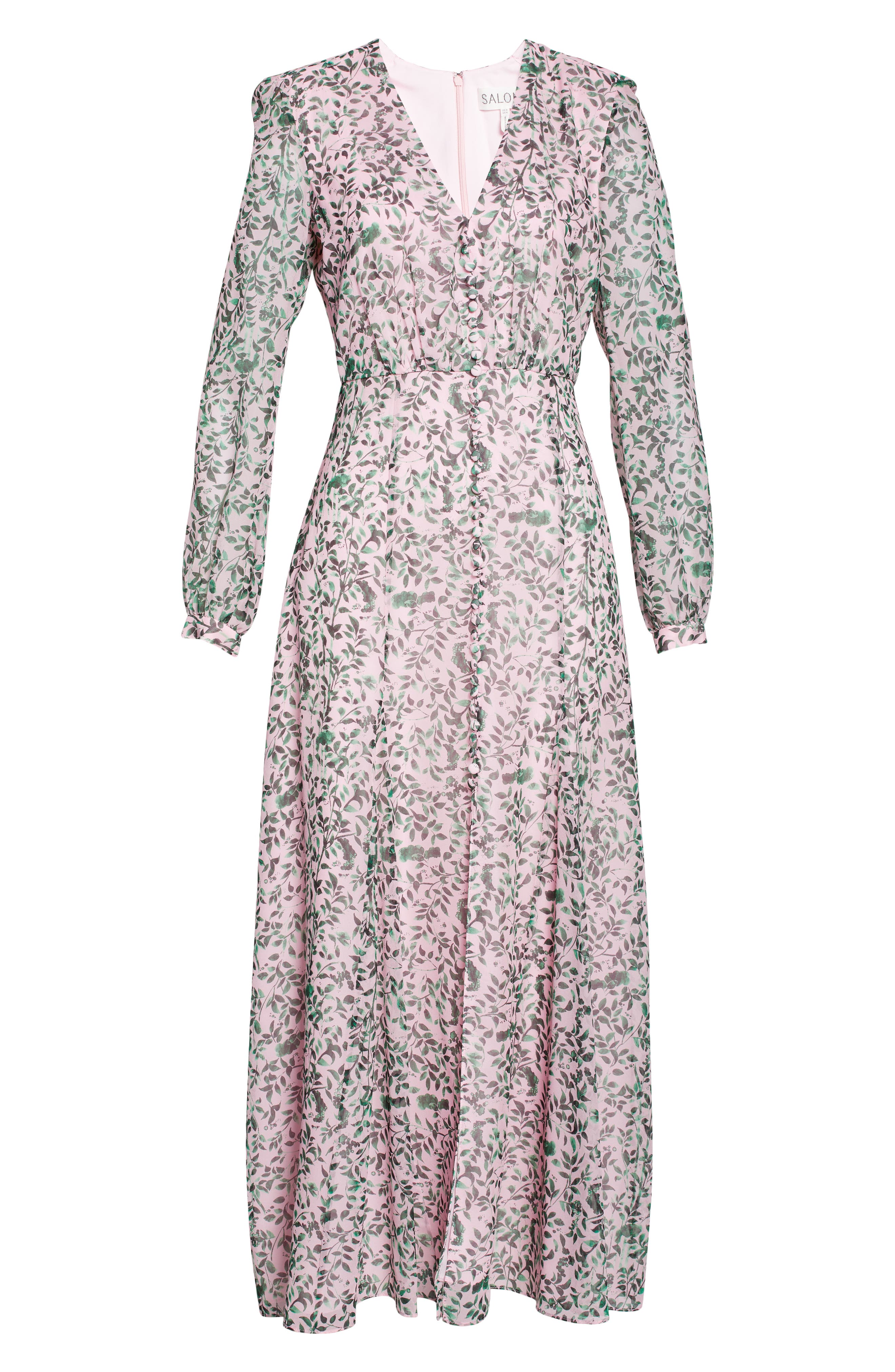 SALONI Annabel Floral Print Silk Dress ...